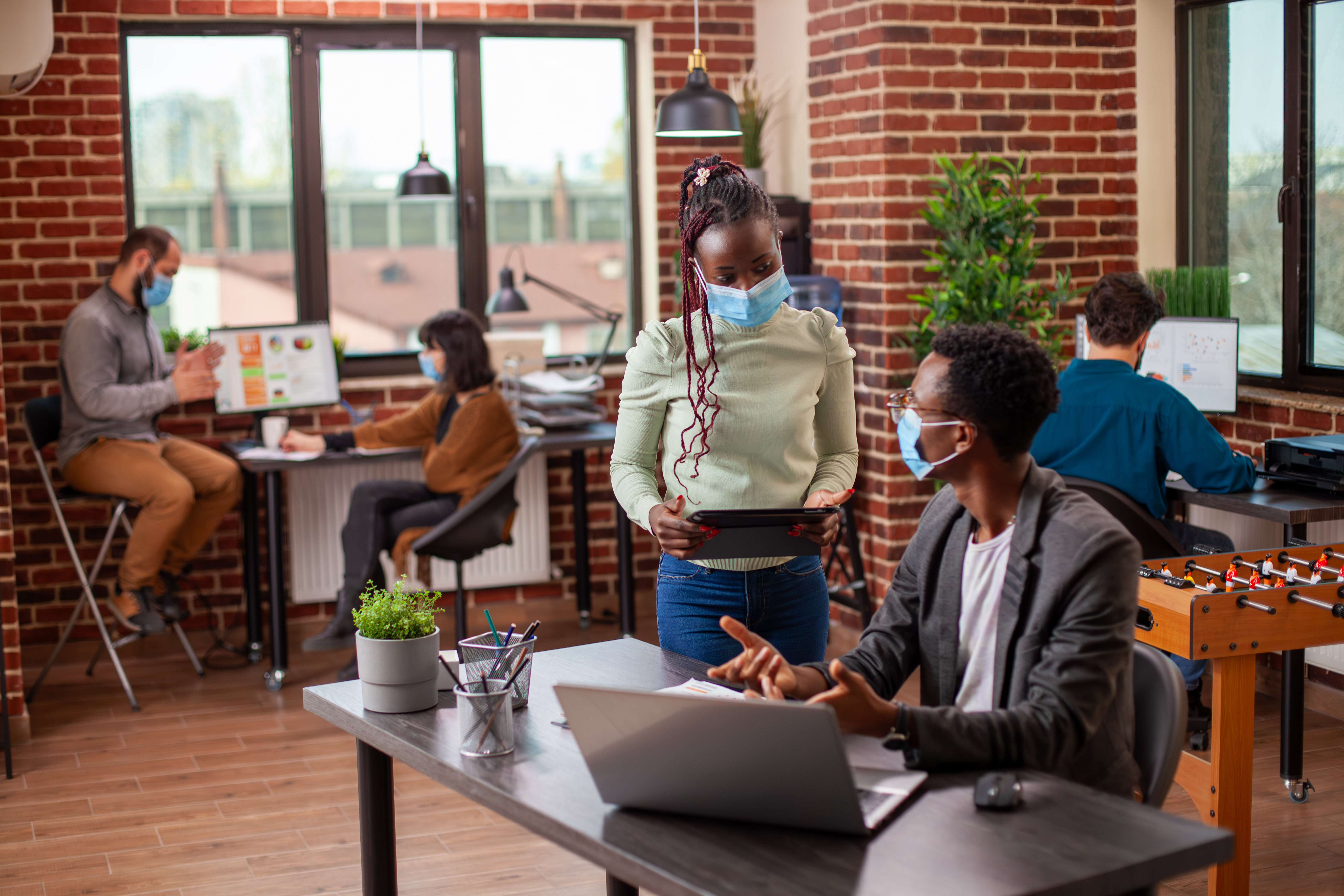 African professionals in a collaborative session